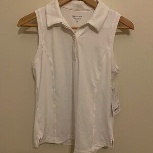 Athleta XS White Sleeveless Polo Shirt
